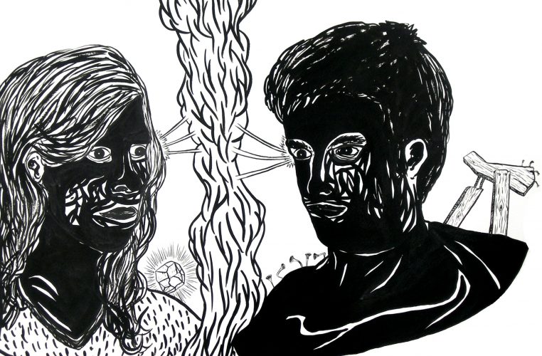 André Lemos
Sara & André believe in china ink, 2008
Tinta da china sobre papel, 76 x 85 cm